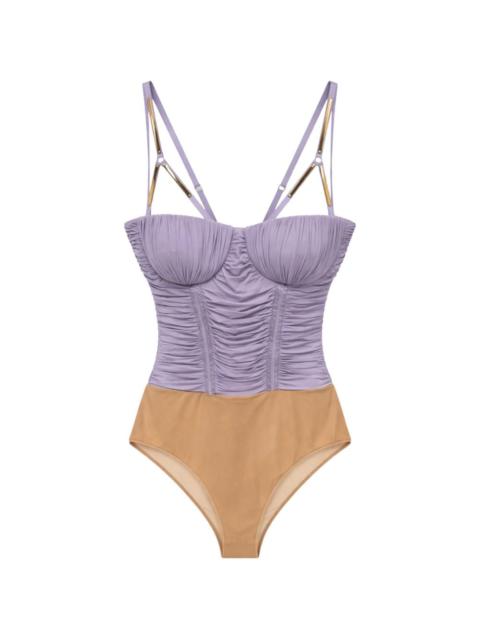 ELISABETTA FRANCHI ruched strap bodysuit