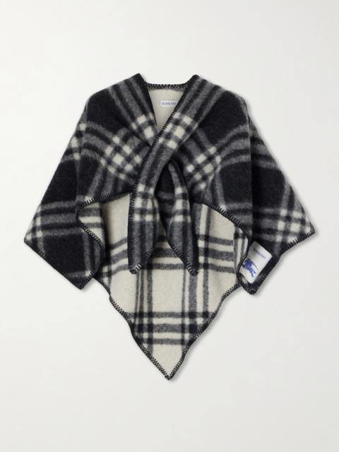 Burberry Checked wool scarf Black