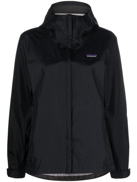 Patagonia logo-patch hooded bomber jacket