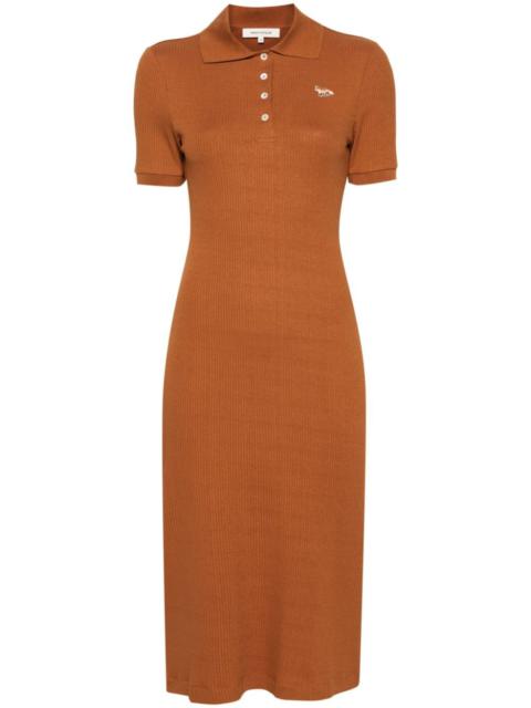 Maison Kitsuné ribbed-knit polo dress