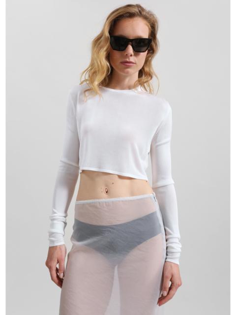 The Frankie Shop Kazel Cropped Thin Knit Top - White