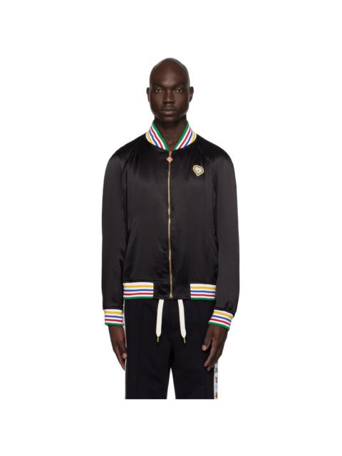 CASABLANCA Black Souvenir Bomber Jacket