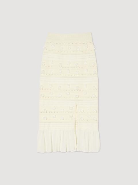 OPENWORK KNIT MIDI SKIRT