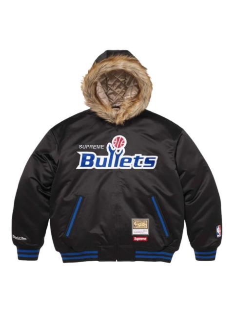 Supreme Supreme x Mitchell & Ness SS26 Teams Hooded Satin Varsity Jacket 'Black' SUP-SS26-285-BLK