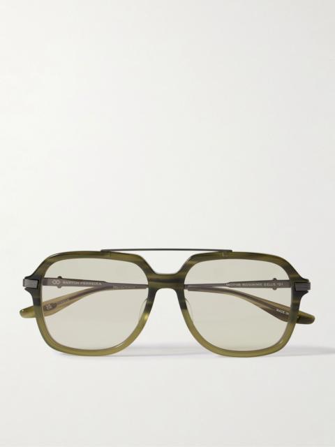 BARTON PERREIRA D. Ellis aviator-style acetate and titanium sunglasses Gray