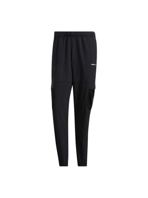 adidas Men's adidas neo Sw Wvn Crg Tp Casual Sports Pocket Elastic Waistband Long Pants/Trousers Black H552