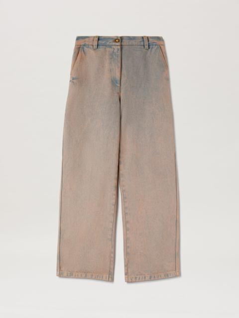 Palm Angels Overdye Logo Wide Leg Jeans