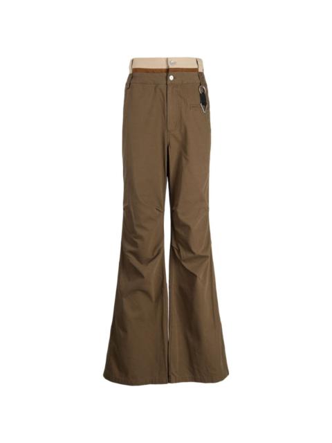 double-waist flared trousers
