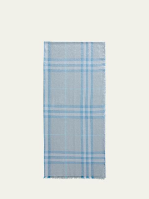 Burberry Metallic Giant Check Wool Scarf