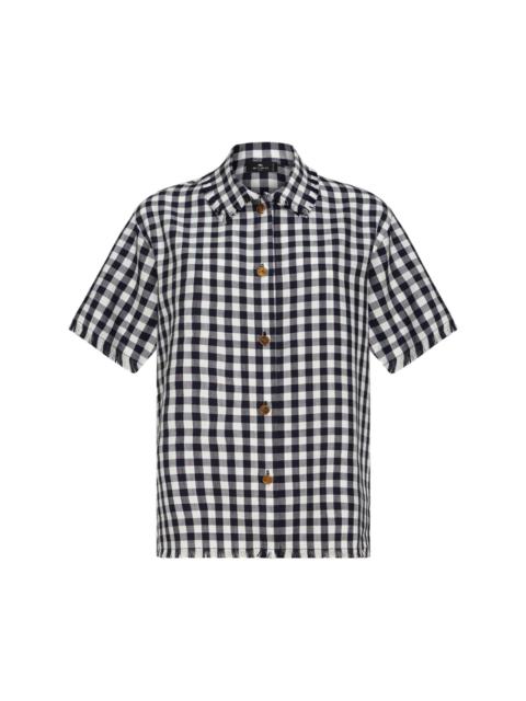 gingham-check short-sleeve shirt