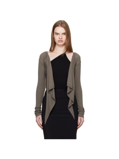 Rick Owens Gray Temple Crop Wrap Top