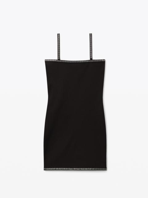 Alexander Wang CRYSTAL TRIM MINI DRESS IN COMPACT NYLON