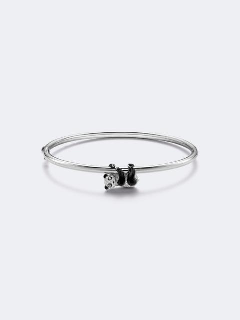 Yvonne Léon Panda 9kt white gold bangle with diamonds