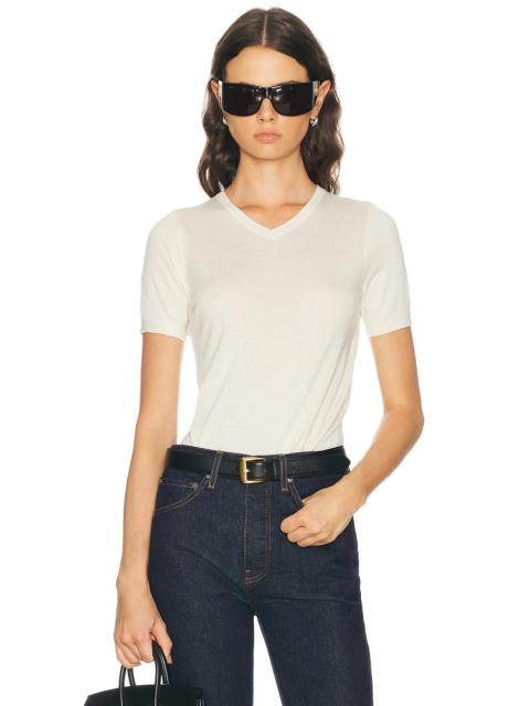 RENGGLI Silk Cashmere V-Neck Knit Tee