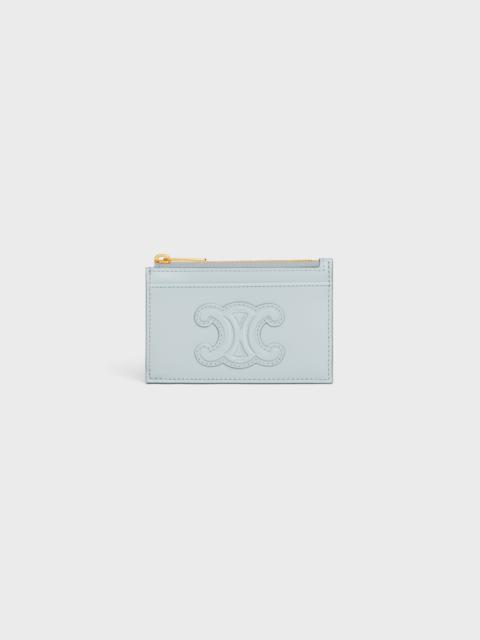 CELINE ZIPPED CARD HOLDER CUIR TRIOMPHE IN SHINY CALFSKIN