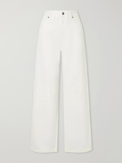 Loewe Anagram-embroidered Mid-rise Wide-leg Jeans