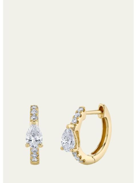 ANITA KO 18K Gold Pear Diamond Huggie Earrings