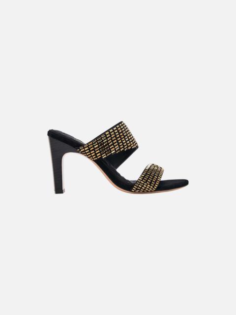 CAMILLA SARA SNAKE BLOCK HEEL MULE