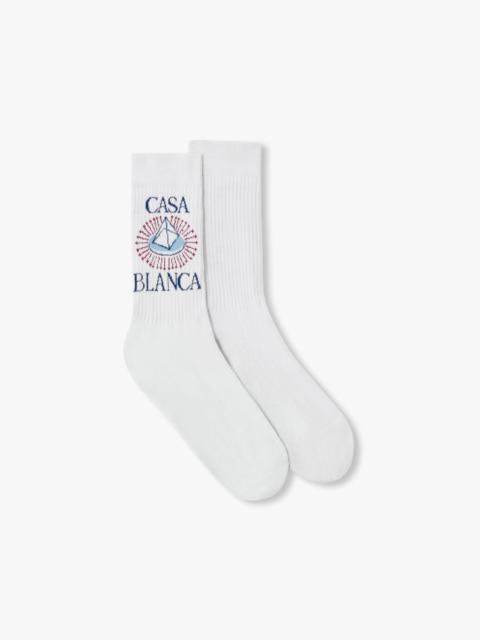 CASABLANCA White Celestial Pyramid Crew Socks