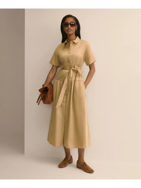 Brooks Brothers Cotton Sateen Belted Shirtdress