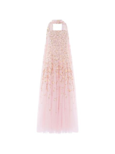 Needle & Thread Lea Ditsy floral-embroidered maxi dress