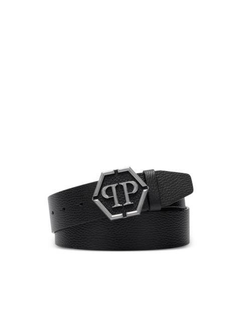 PHILIPP PLEIN logo-buckle leather belt