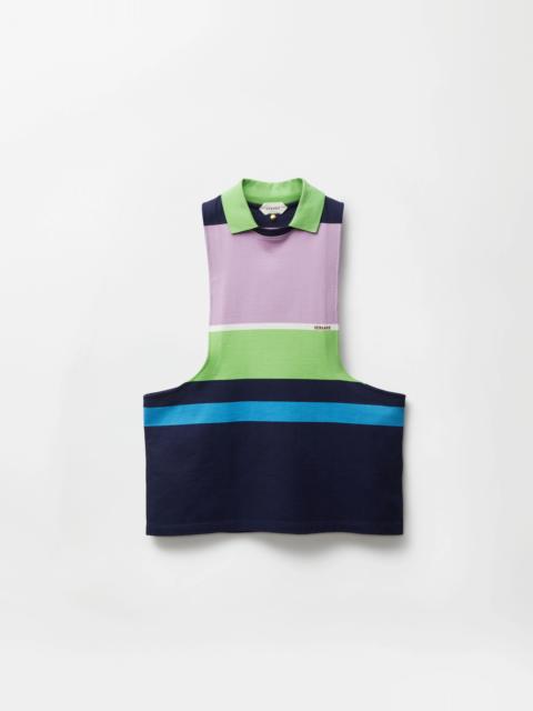 VERSACE Striped Cotton-Jersey Tank Top