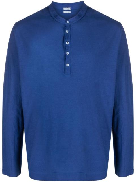 massimo alba long-sleeve cotton Henley shirt