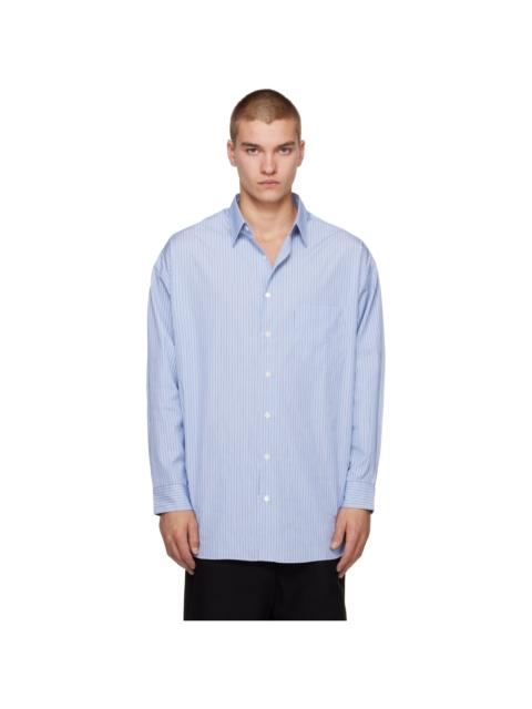 Comme des Garçons Homme Blue Cotton Stripe Shirt