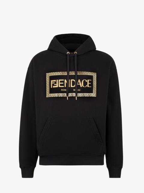 FENDI Fendace Black jersey  Logo sweatshirt
