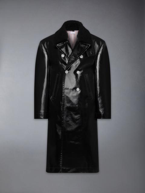 Thom Browne GABARDINE SLICKER OVERSIZED PEACOAT