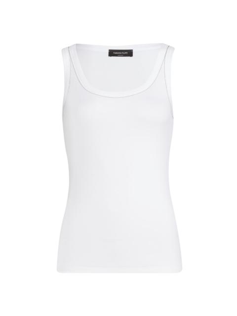 FABIANA FILIPPI Women's Rib-Knit Jersey Tank Top - Bianco Ottico