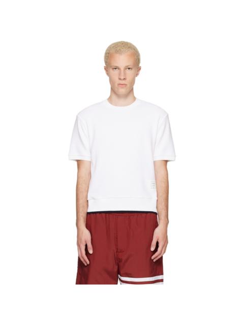 Thom Browne White Short Sleeve Rib Cuff Cotton Waffle T-shirt
