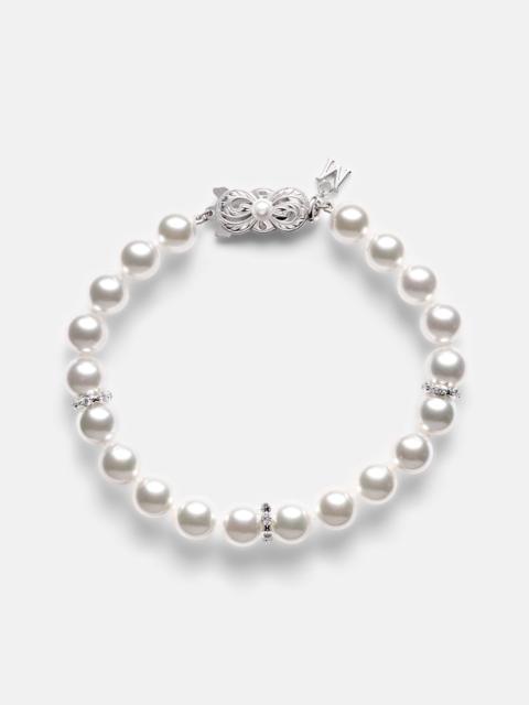 MIKIMOTO 18kt white gold bracelet with diamonds and pearls