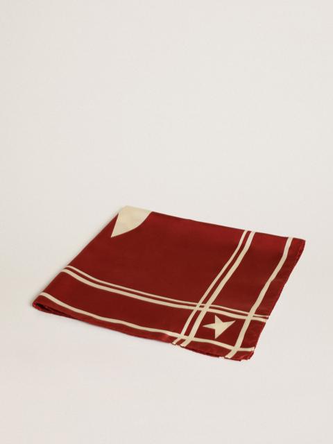 Golden Goose Red scarf with contrasting white stars and stripes