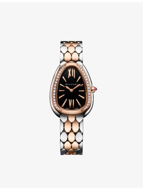 BVLGARI 103450 Serpenti Seduttori 18ct rose-gold, stainless-steel and diamond quartz watch