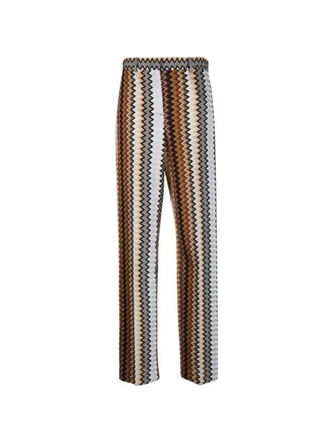 zigzag lurex wide-leg trousers