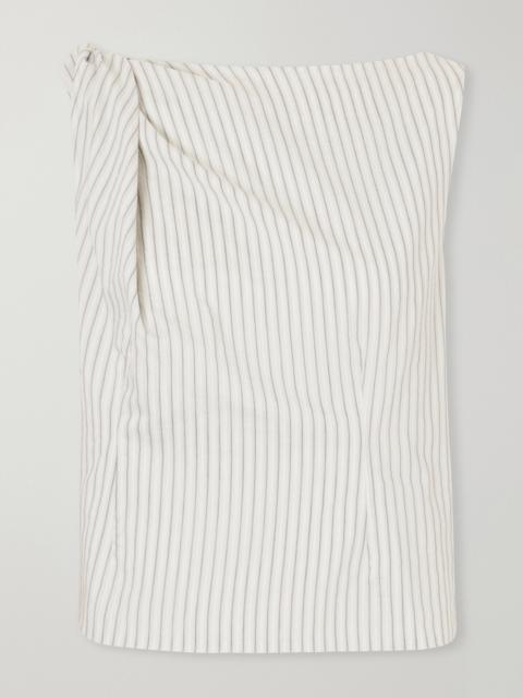 RÓHE Draped Striped Silk And Cotton-blend Blouse