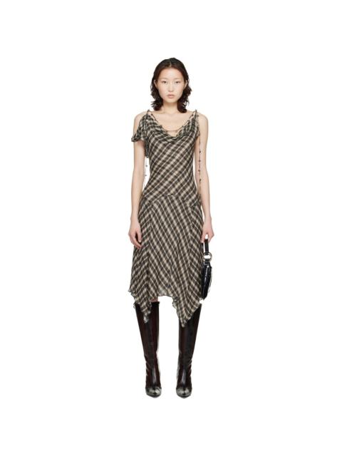 KNWLS Black & Off-White Tess Midi Dress