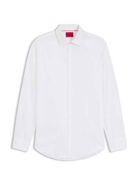 HUGO SLIM-FIT SHIRT IN DOBBY COTTON