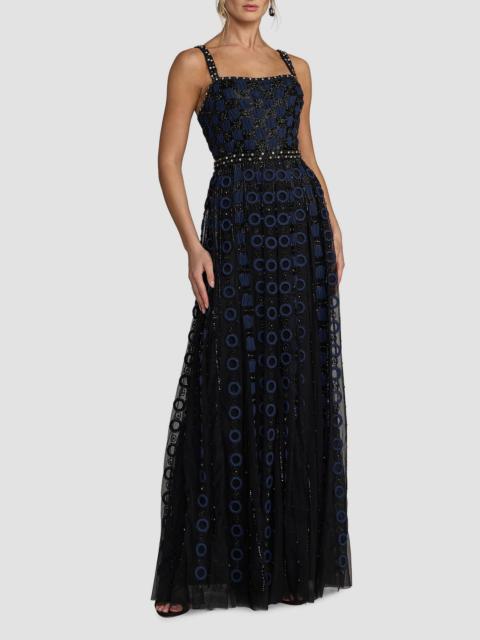 MAC DUGGAL Women's Embroidered Mesh A-Line Gown - Black Midnight