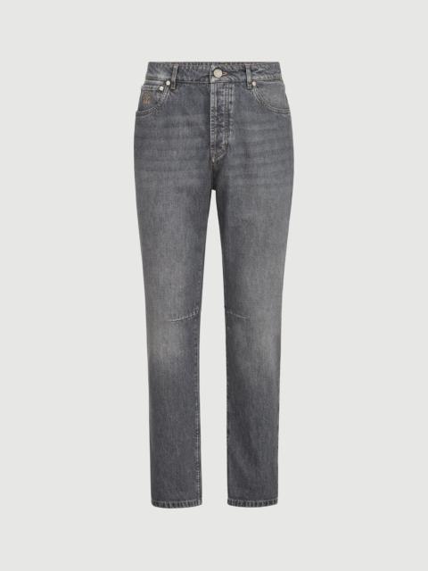 Brunello Cucinelli Greyscale denim leisure fit five-pocket trousers