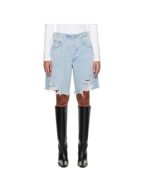 Citizens of Humanity Blue Ayla Denim Shorts