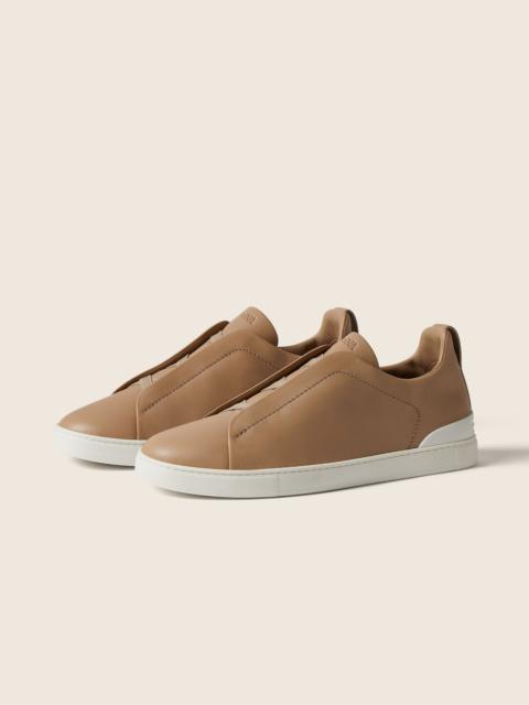 ZEGNA BEIGE TRIPLE STITCH™ SECONDSKIN SNEAKERS