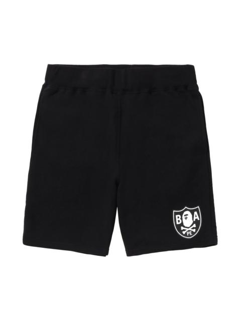 BAPE Color Ape Crossbone One Point Sweat Shorts 'Black'