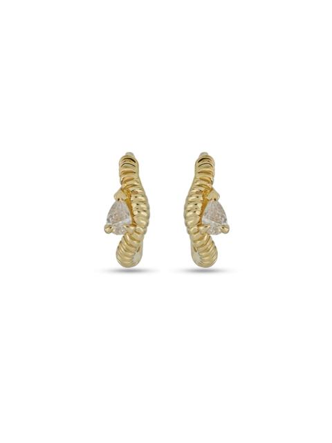 STONE AND STRAND Cobra Diamond Wave Ear Huggie