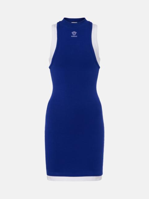 VERSACE Medusa cotton-blend minidress