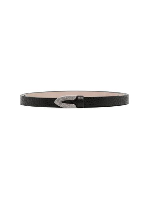 pebble-leather thin belt