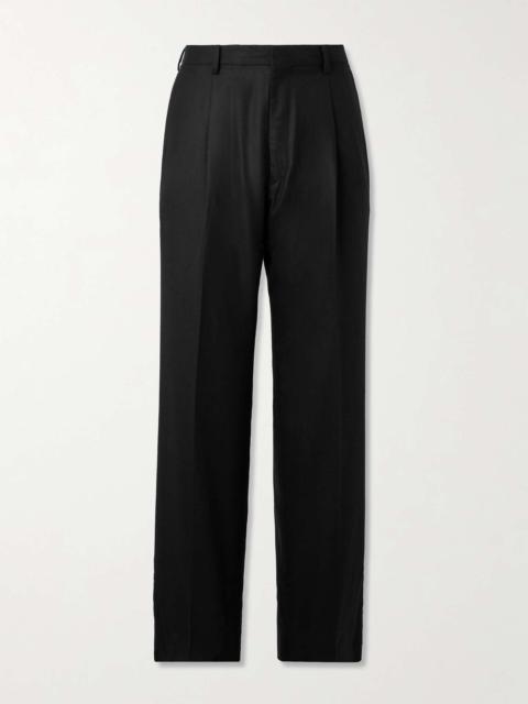 AURALEE Wide-Leg Pleated Wool-Twill Trousers