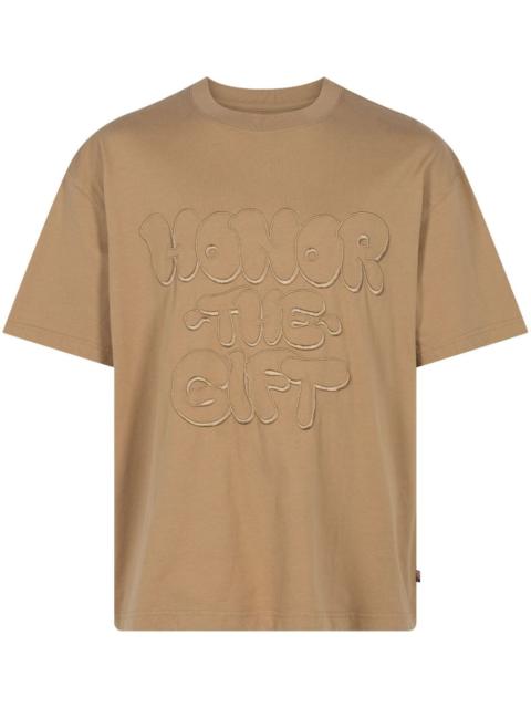HONOR THE GIFT Amp'D Up logo-embroidered cotton T-shirt